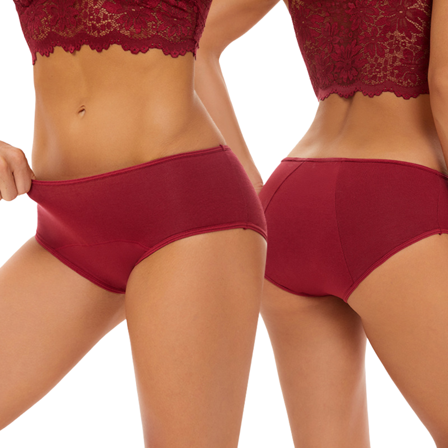 Period underwear | Red Mid Waist